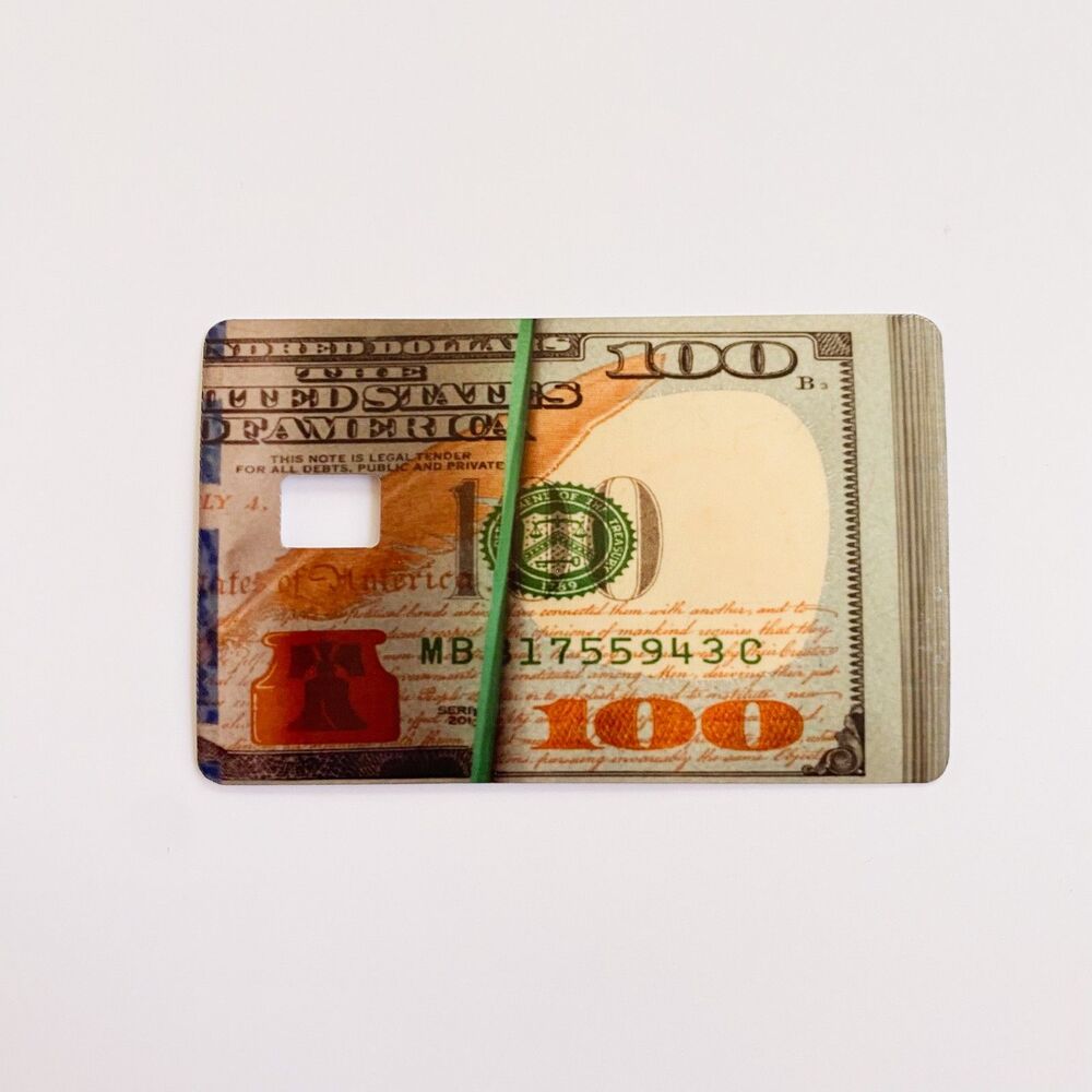 2/$16 100 dollars Bill Credit Card Skin Ban Card Sticker Debit Card Decal
